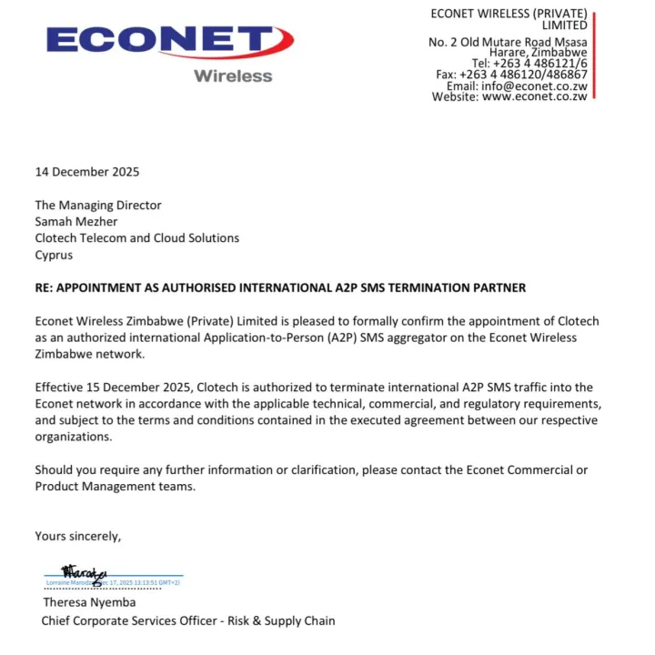 clotech-appointed-as-exclusive-authorized-international-a2p-sms-termination-partner-for-econet-wireless-zimbabwe